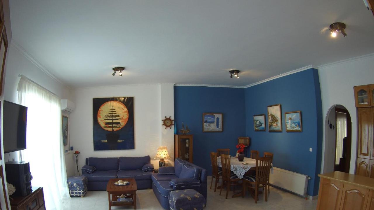 Blue & White Maisonette Over The Sea Near Sounio Sounion Bagian luar foto